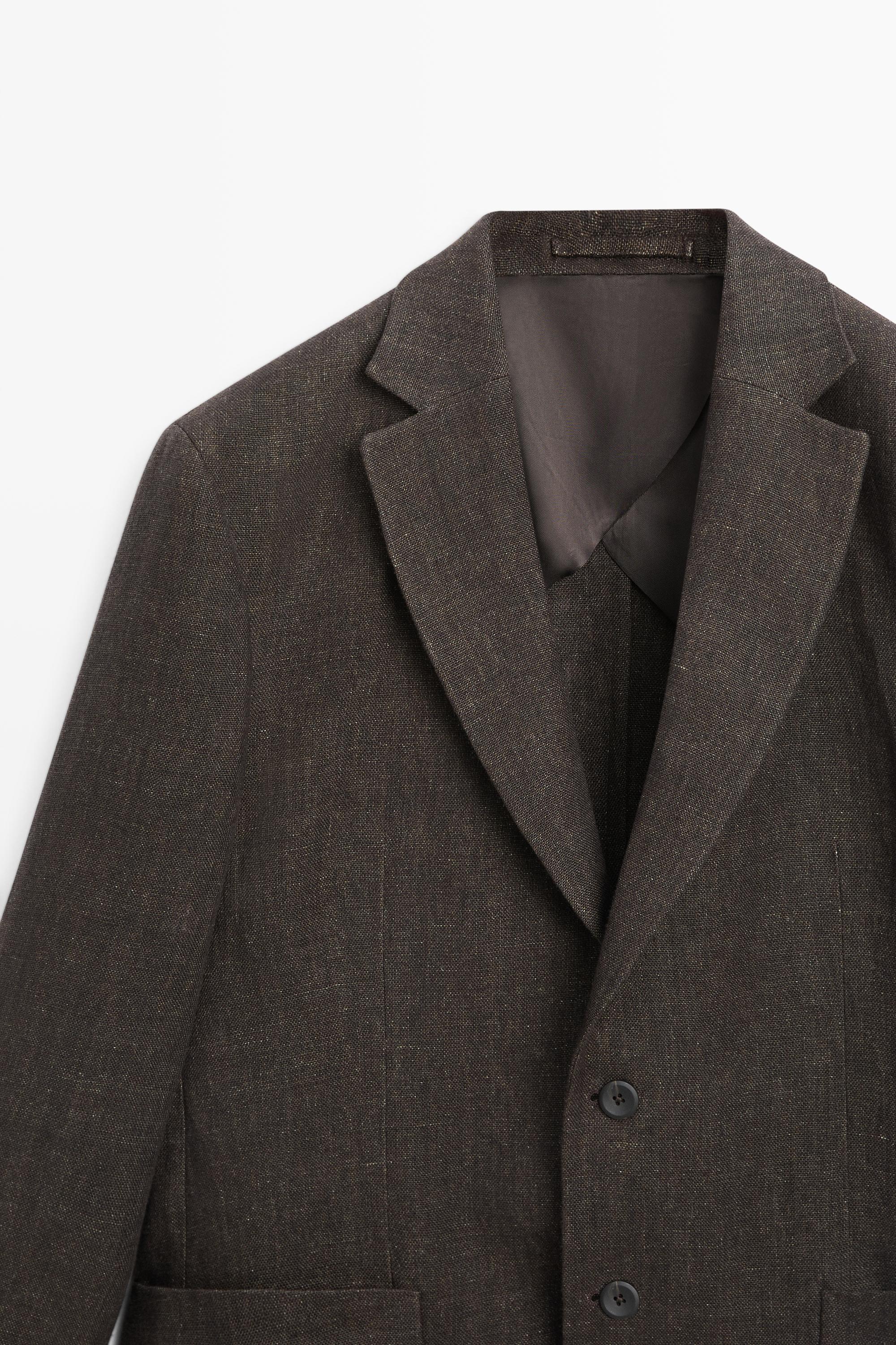 Veste chinée 100 % lin